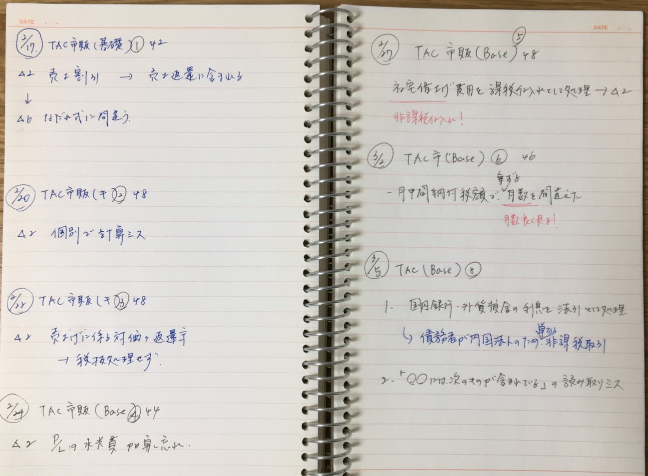間違いノート